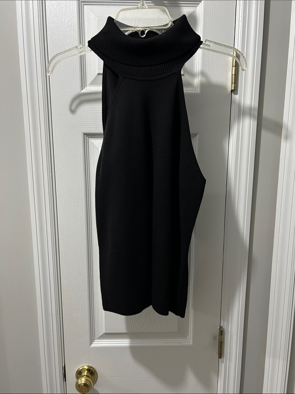 White House Black Market Black Sleeveless Turtleneck